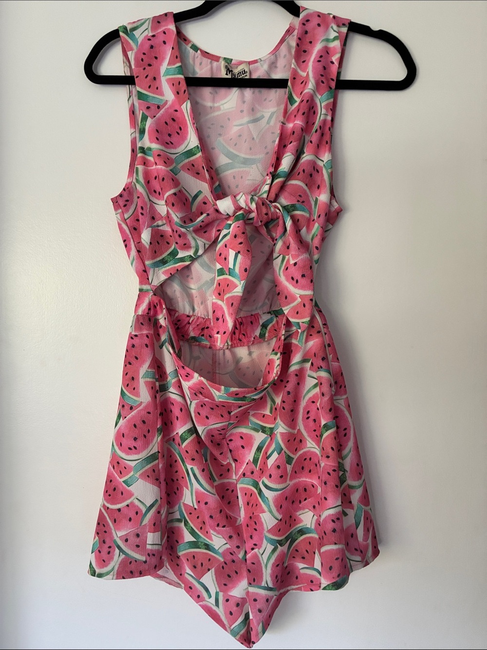 Show Me Your MuMu Watermelon tie front Front  tank top Romper size medium